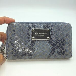 Michael Kors Snakeskin Embossed Wallet Wristlet